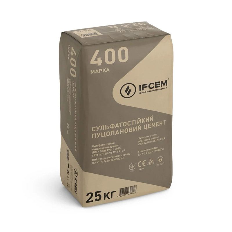 Цемент IFCEM ПЦ IV/Б-П-С 400 25 кг (CEM IV/B (P-V) 32,5 R-SR)